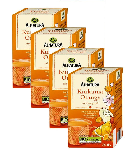 4xPacks Alnatura Organic Turmeric Orange Tea Bags - 80 Bags