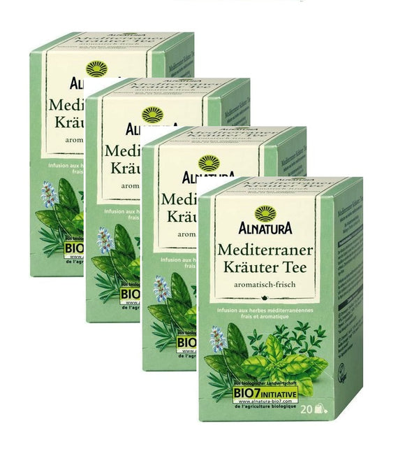 4xPacks Alnatura Organic Mediterranean Herbal Tea - 80 Bags
