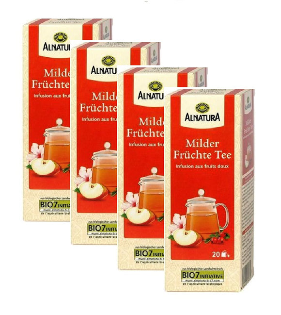 4xPacks Alnatura Organic Mild Fruit Tea Bags - 80 Bags