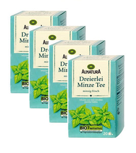 4xPacks Alnatura Organic Triple Mint tea Tea Bags - 80 Bags