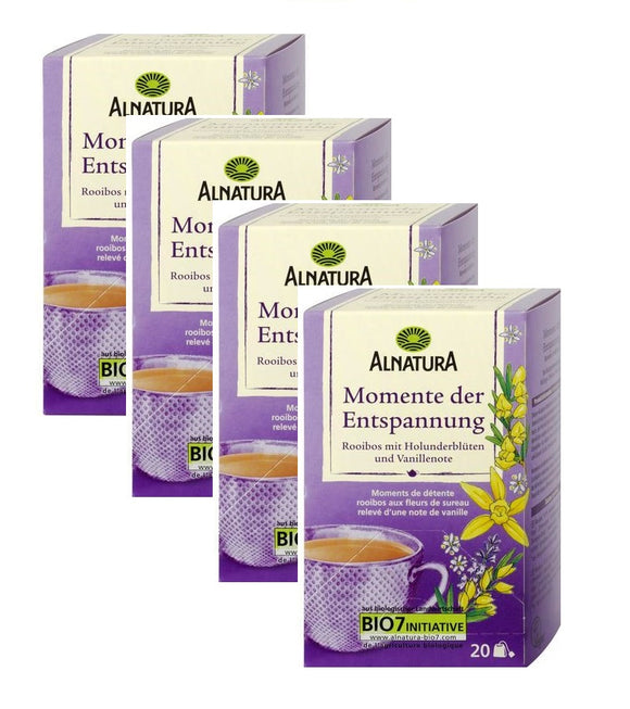 4xPacks Alnatura Organic Moments of Relaxation Herbal Tea - 80 Bags