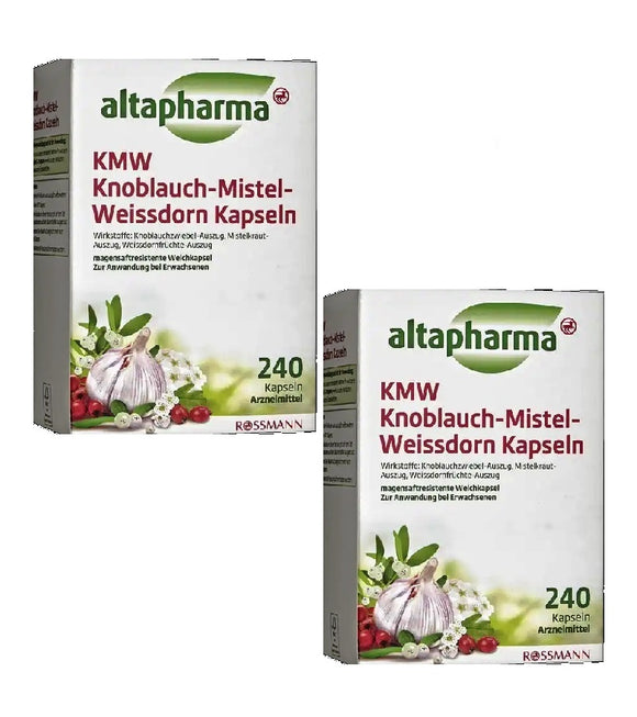 2xPack Altapharma KMW Garlic-Mistletoe-Hawthorn - 480 Capsules