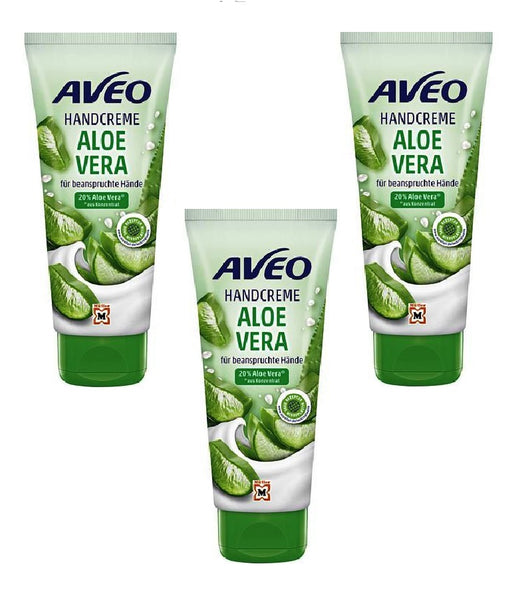 3xPack AVEO Aloe Vera Hand Cream for Stressed Hands