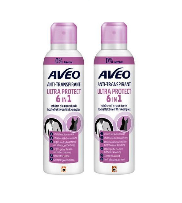 2xPack AVEO 6in1 Ultra Protect Deodrant Spray - 400 ml