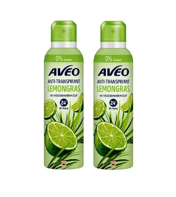 2xPack AVEO Lemongrass Deodrant Spray   - 400 ml