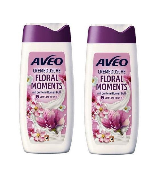 2xPack AVEO Floral Moments Fragrant Shower Cream - 600 ml