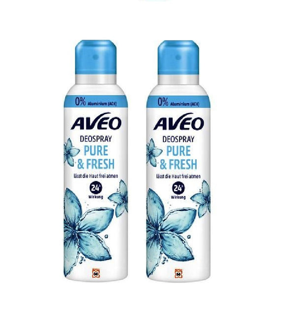 2xPack AVEO Pure & Fresh Deodorant Spray - 400 ml