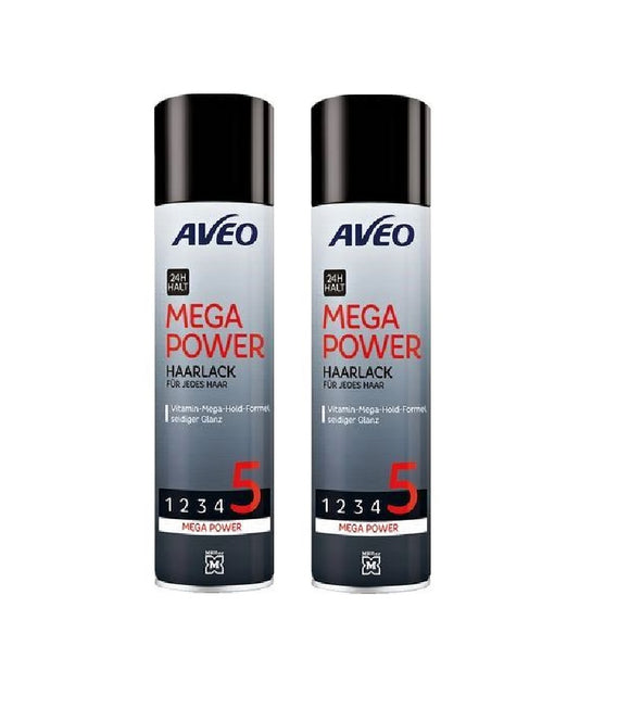 2xPack AVEO Mega Power Hair Lacquer - 500 ml