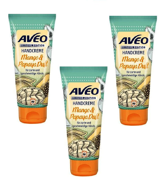 3xPack AVEO Mango & Papaya Fragrance Limited Edition Hand Cream - 300 ml