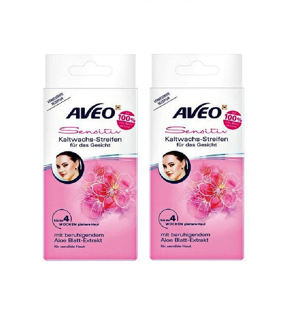 2xPack AVEO Cold Wax Face Strips with Aloe Leaf Extracts - 40 pcs