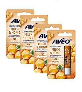 4xPack AVEO Milk & Honey Lip Care Balm - 19.2 g