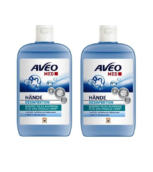 2xPack AVEO MED Hand Disinfection and Sanitizing Fluid - 300 ml