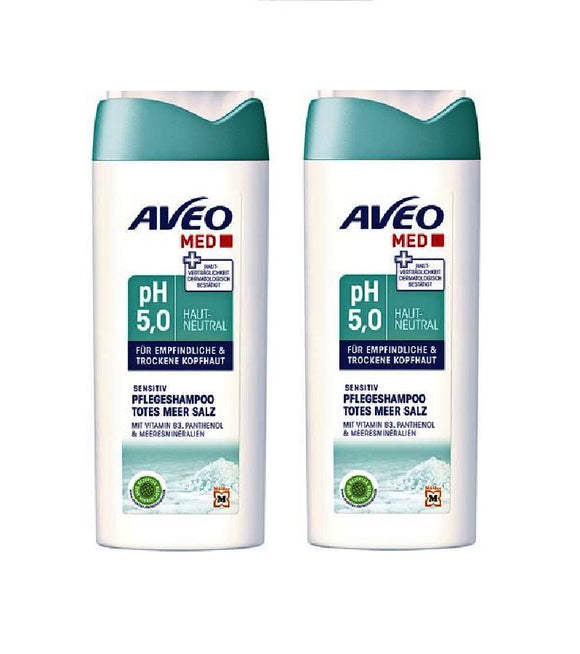 2xPack AVEO MED pH 5.0 Sensitive Care Shampoo - 500 ml