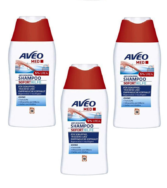 3xPack AVEO MED Immediate Aid Anti-Dandruff Shampoo - 150 ml