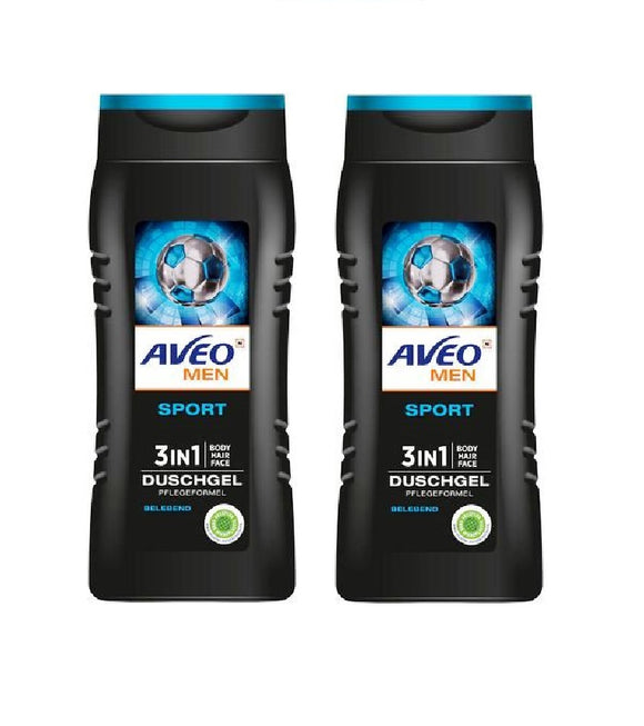 2xPack AVEO MEN Sport 3in1 Shower Gel - 600 ml