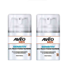 2xPack AVEO MEN Sensitive 24h Moisturizing Cream - 100 ml
