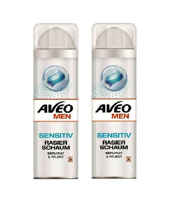 2xPack AVEO Men Sensitive Shaving Foam - 600 ml
