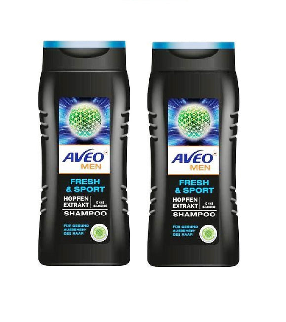 2xPack AVEO MEN Fresh & Sport Shampoo - 600 ml