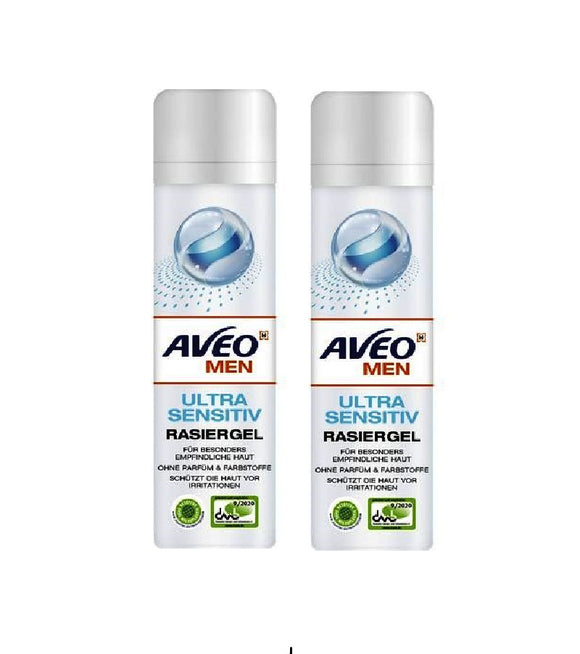 2xPack AVEO Ultra Sensitive Shaving Gel - 400 ml