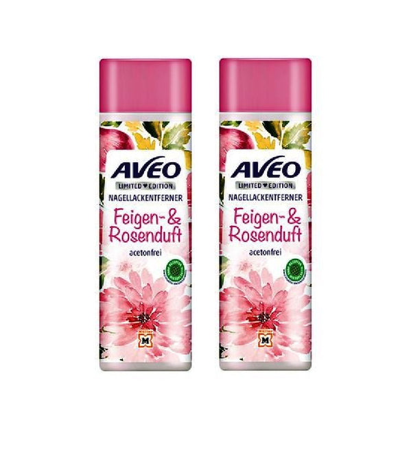 2xPack AVEO Acetone-Free, with Fig and Rose Fragrance Nail Polish Remover - 400 ml