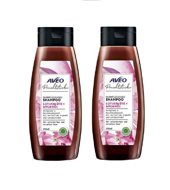 2xPack AVEO Gems Color-Nourishing Lotus Blossom + Argan Oil Shampoo - 500 ml