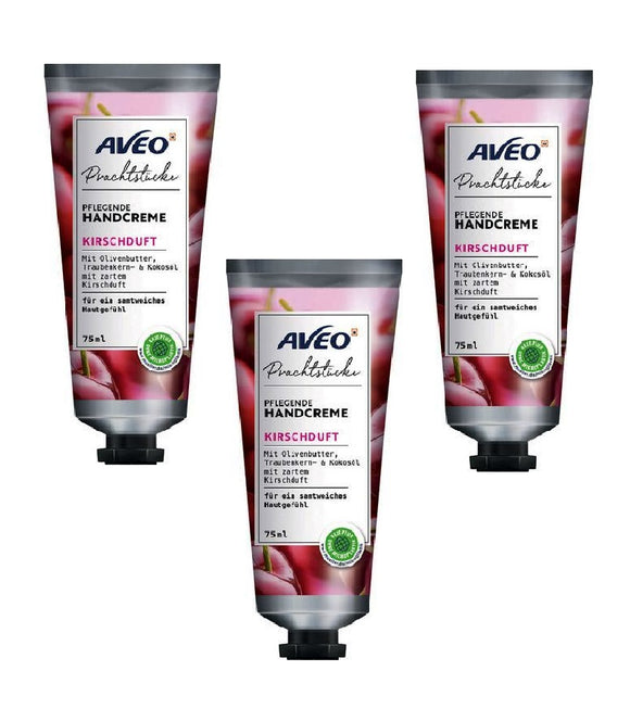 3xPack AVEO Gems Cherry scent Nourishing Hand Cream - 225 ml