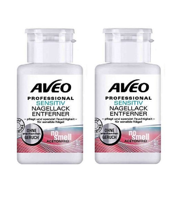 2xPack AVEO Professional Sensitive No Smell Nail Polish Remover - 350 ml