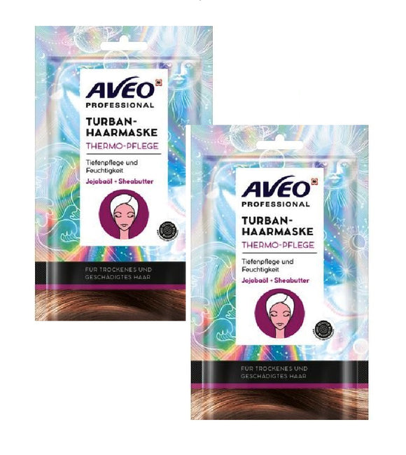 2xPack AVEO Professional Thermo-Care Turban Hair Mask - 100 ml