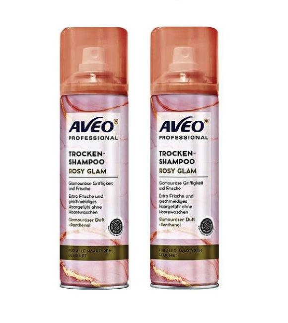 2xPack AVEO Professional Rosy Glam Dry Shampoo - 400 ml