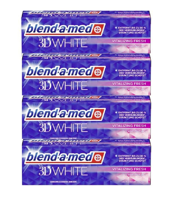 4xPack Blend-a-Med 3D White Vitalizing Fresh Toothpaste - 300 ml