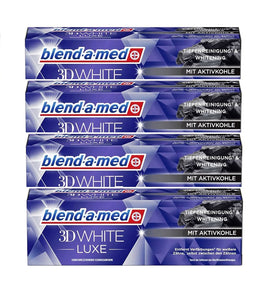 4xPack Blend-a-Med 3DWhite Luxe with Activated Charcoal Toothpaste - 300 ml