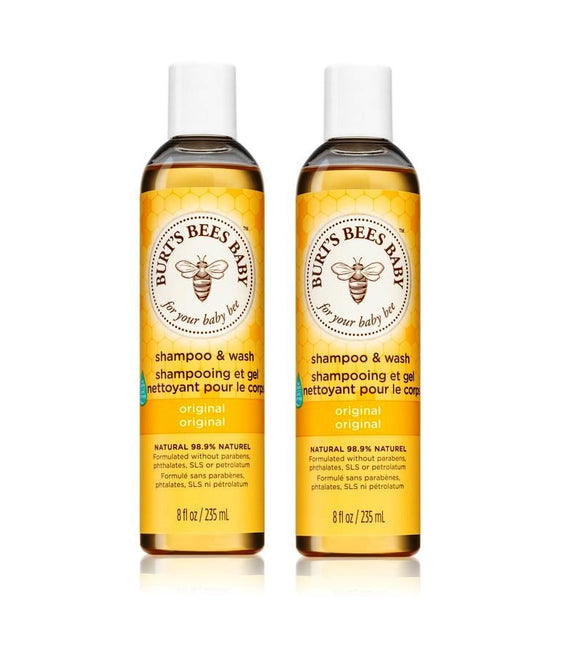 2xPack BURT'S BEES 2-in-1 Baby Shampoo and Wash Gel - 470 ml