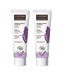 2xPack Cattier Organic Violet Clay Mask All Skin Types  - Four Shades - 200 ml