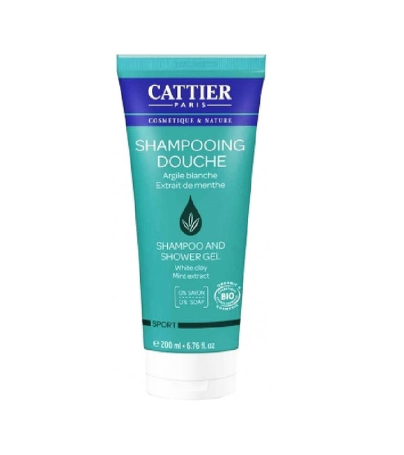 Cattier Organic White Healing Earth & Mint Extract Shower Gel Shampoo - 200 ml