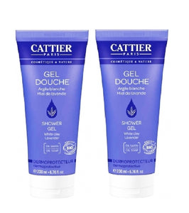 2xPack Cattier White Clay Lavender Honey Shower Gel - 400 ml