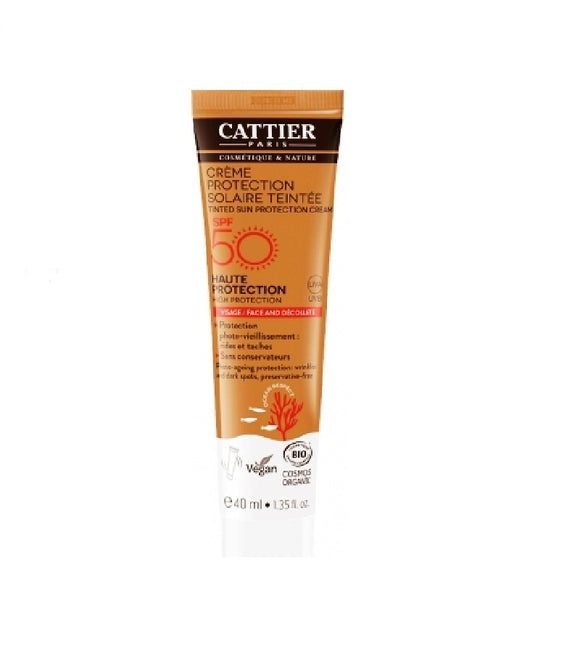 Cattier Organic Tinted Sun Protection Cream SPF 50 - 40 ml