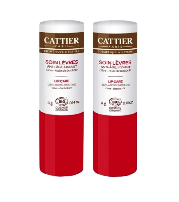 2xPack Cattier Organic Smoothing Anti-Aging Lip Care - 8 g
