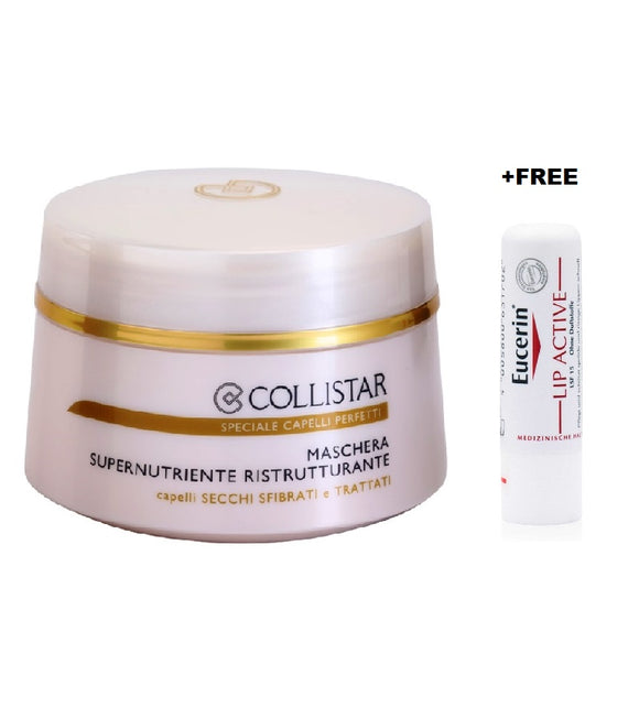 Collistar Special Perfect Hair Supernourishing Restorative Mask - 200 ml +FREE Eucerin Lip Active Lip Balm - 4.8 g