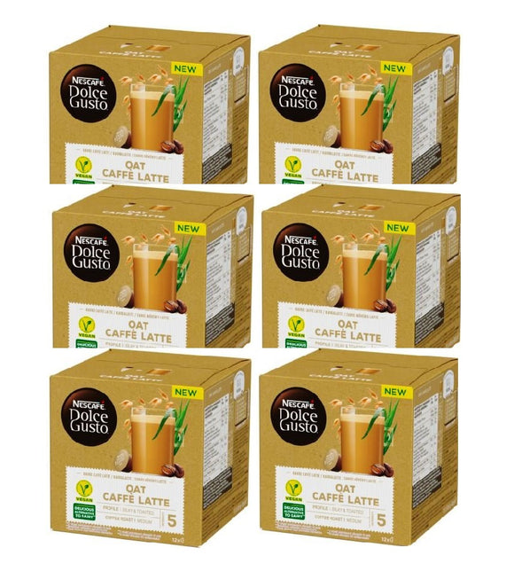 6xPack Nescafe Dolce Gusto Oat Caffe Latte Coffee Capsules - 96 Capsules