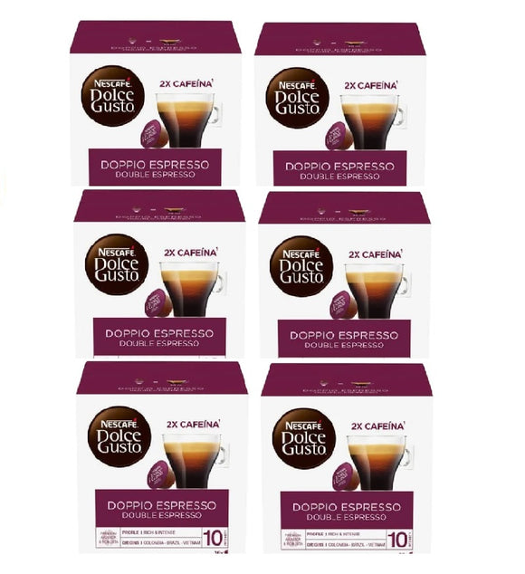 6xPack Nescafe Dolce Gusto Espresso Doppio Coffee Capsules - 96 Capsules
