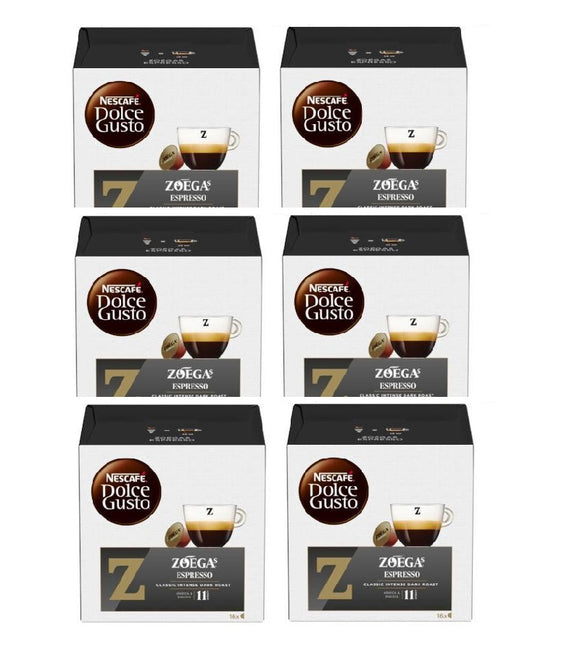 6xPack Nescafe Dolce Gusto Zoéga's Espresso Coffee Capsules - 96 Capsules