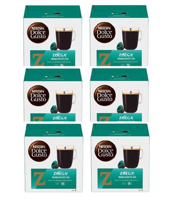 6xPack Nescafe Dolce Gusto Zoéga's Morning Hour Coffee Capsules - 96 Capsules