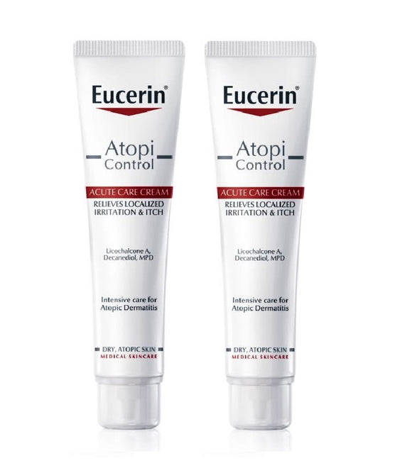 2xPack Eucerin AtopiControl Acute Cream for Dry and Itchy Skin - 80 ml