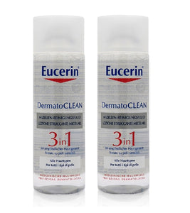 2xPack Eucerin DermatoCLEAN 3-in-1 Micellar Cleansing Facial Fluid - 400 ml