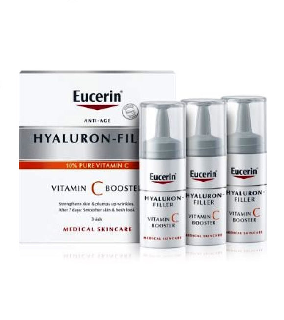 3xPack Eucerin Hyaluron-Filler Vitamin C Booster Lightening Anti-Wrinkle Serum - 24 ml
