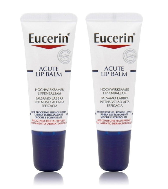 2xPack Eucerin Lip Acute Balm for Men or Women - 20 ml