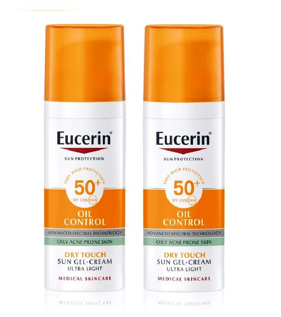 2xPack Eucerin Sun Oil Control Protective Cream SPF 50+ - 100 ml