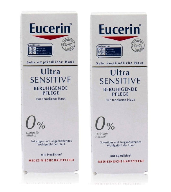 2xPack Eucerin UltraSENSITIVE Face Cream for Dry Skin - 100 ml