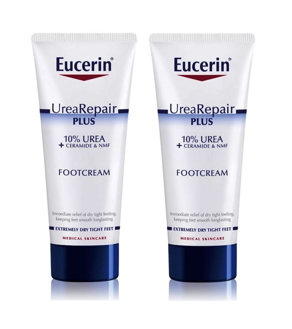 2xPack Eucerin UreaRepair PLUS Foot Cream with 10% Urea for Very Dry Skin - 200 ml