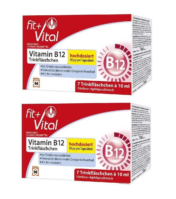 2xPack Fit + Vital Vitamin B12 Cure -  14 Drinking Ampoules